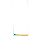 Adjustable Mut-Color CZ Charm Personalized Necklace in 14K Gold