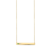 Adjustable White, Yellow & Green CZ Personalized Charm Necklace in 14K Gold