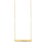 Adjustable Light Blue CZ Personalized Necklace in 14K Gold