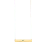 Adjustable Green CZ Personalized Necklace in 14K Gold