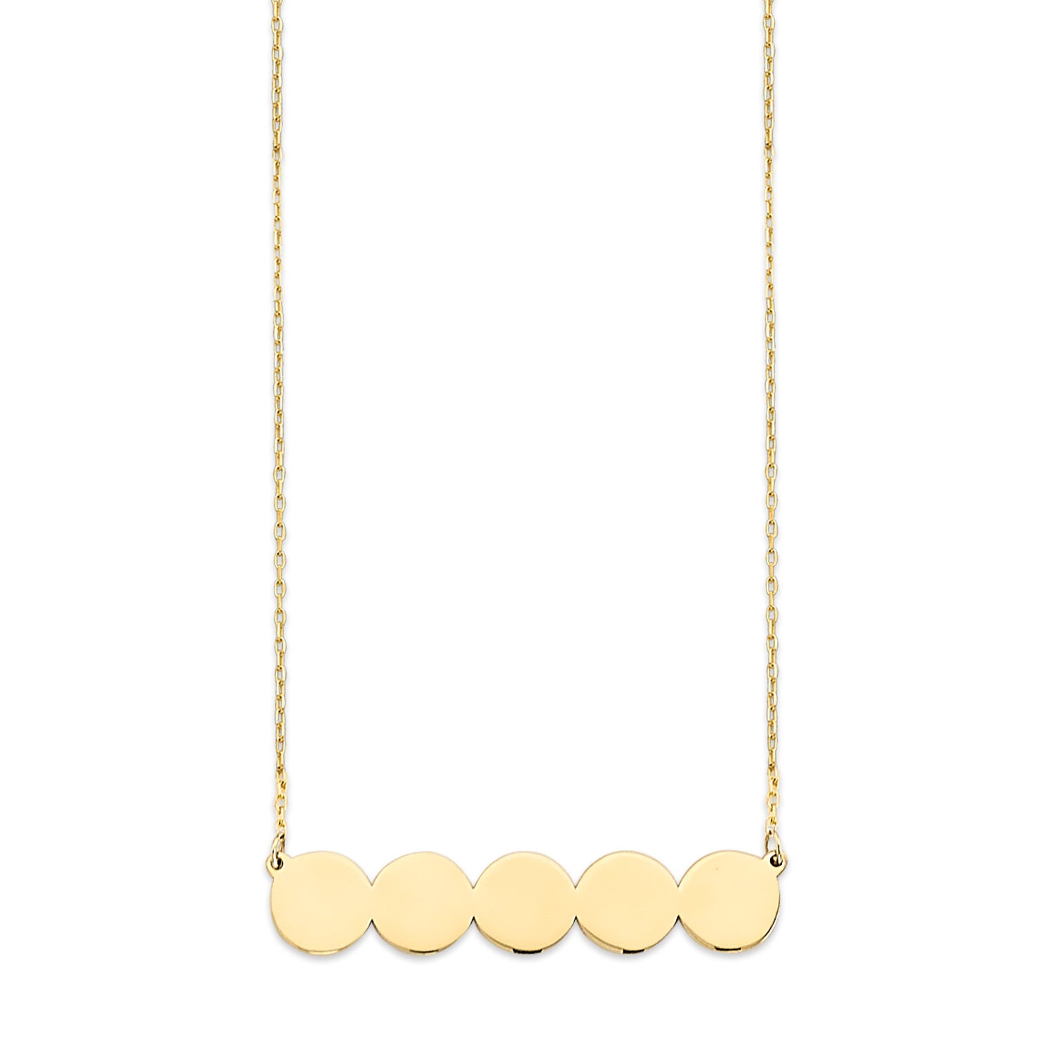 Adjustable Personalized Charm Necklace in 14K Gold
