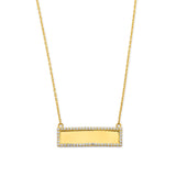 Adjustable White CZ Personalized Necklace in 14K Gold