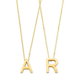 Adjustable White CZ Personalized Charm Necklace in 14K Gold