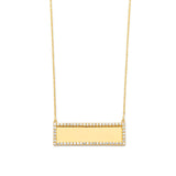 Adjustable White CZ Personalized Charm Necklace in 14K Gold