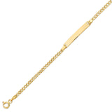 Cuban Kids Border ID Bracelet in 14K Gold