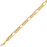 Figaro Unisex Link Bracelet in 14K Gold