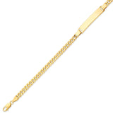 Cuban Unisex ID Bracelet in 14K Gold
