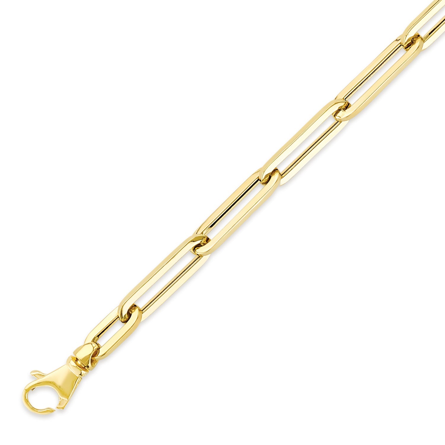 Ladies Paperclip Bracelet in 14K Gold