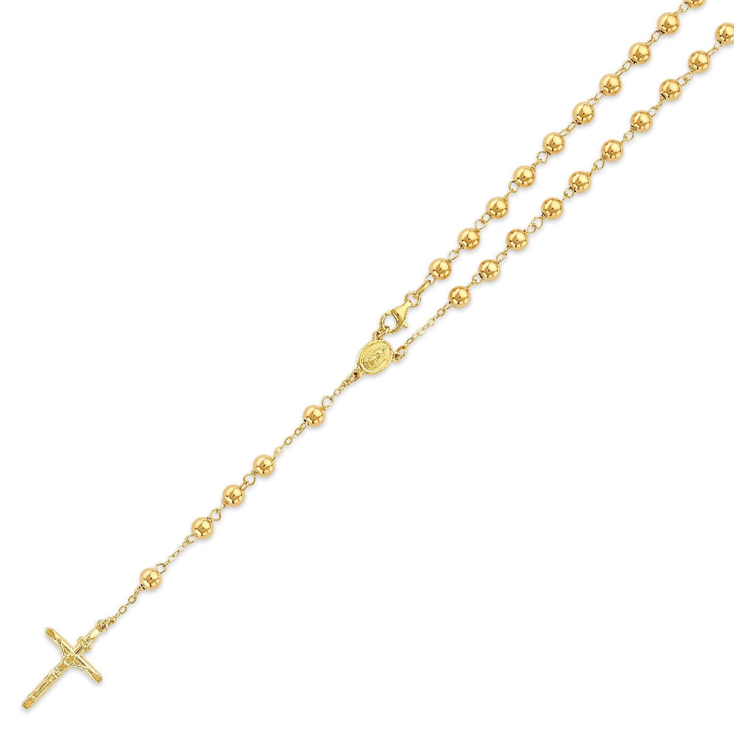 Crucifix Five-Decade Rosary Necklace in 14K Gold