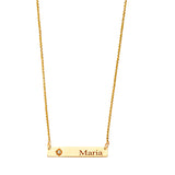 White CZ Personalized Charm Necklace in 14K Gold