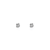 Solitaire Stud Earrings with White CZ in 14K White Gold and Screw Backing