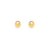 Gold Ball Stud Earrings in 14K Gold and Screw Backing