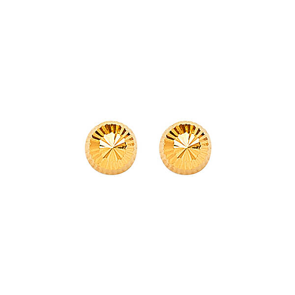Gold Ball Stud Earrings in 14K Gold and Butterfly Backing
