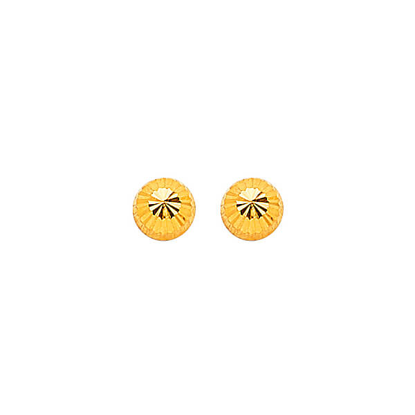 Gold Ball Stud Earrings in 14K Gold and Butterfly Backing