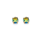 Solitaire Stud Earrings with Moon Stone in 14K Gold and Butterfly Backing