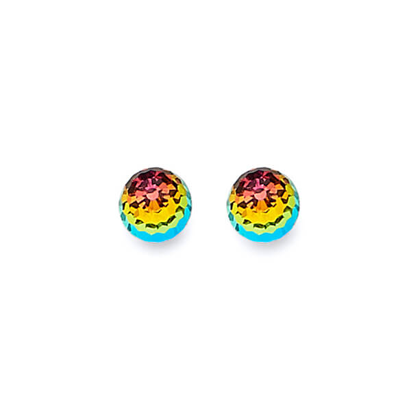 Solitaire Stud Earrings with Moon Stone in 14K Gold and Butterfly Backing
