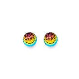 Solitaire Stud Earrings with Moon Stone in 14K Gold and Butterfly Backing