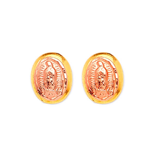Guadalupe Stud Earrings in 14K Two-Tone Gold and Butterfly Backing
