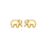 Elephant Stud Earrings in 14K Gold and Butterfly Backing