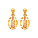 Guadalupe Dangling Earrings in 14K Two-Tone Gold and Butterfly Backing