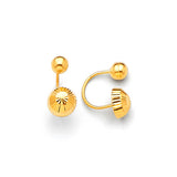Telephone Stud Earrings in 14K Gold and Screw Backing