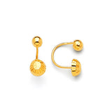 Telephone Stud Earrings in 14K Gold and Screw Backing