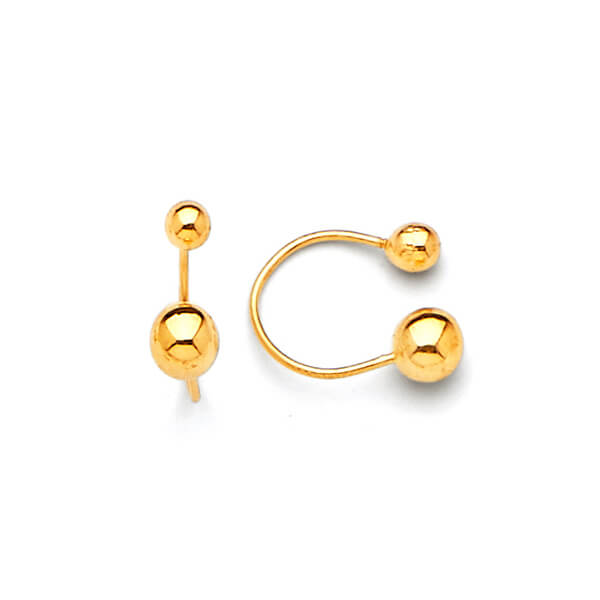 Telephone Stud Earrings in 14K Gold and Screw Backing