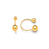 Telephone Stud Earrings in 14K Gold and Screw Backing