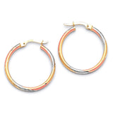 Hoop Earrings in 14K Tri-Color Gold