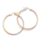 Hoop Earrings in 14K Tri-Color Gold