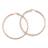 Hoop Earrings in 14K Tri-Color Gold