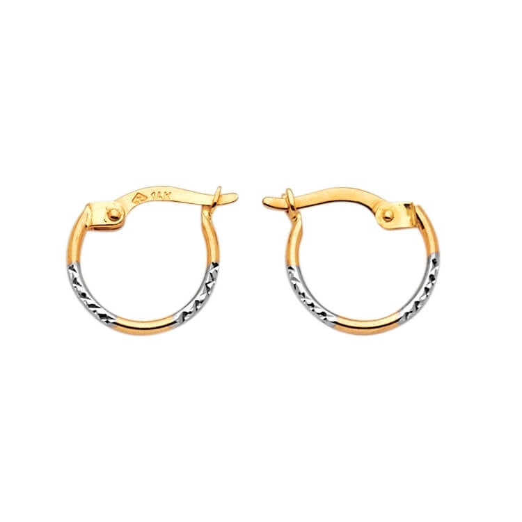 Hoop Earrings in 14K Two-Tone Gold