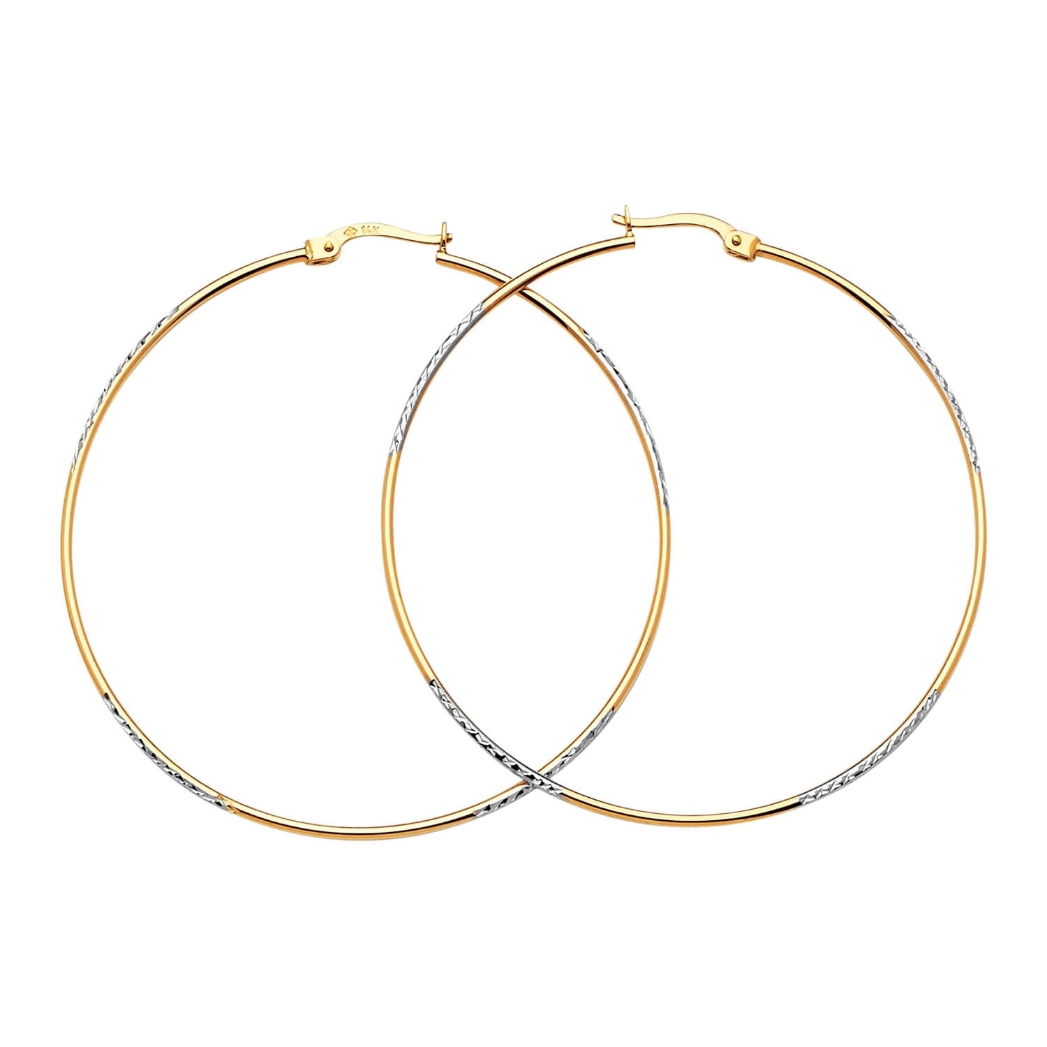 Hoop Earrings in 14K Two-Tone Gold