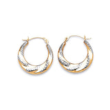 Scallop Hoop Earrings in 14K Two-Tone Gold