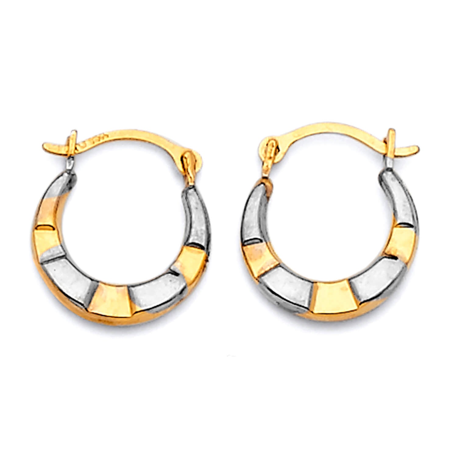 Hoop Earrings in 14K Two-Tone Gold