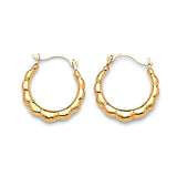 Scallop Hoop Earrings in 14K Gold