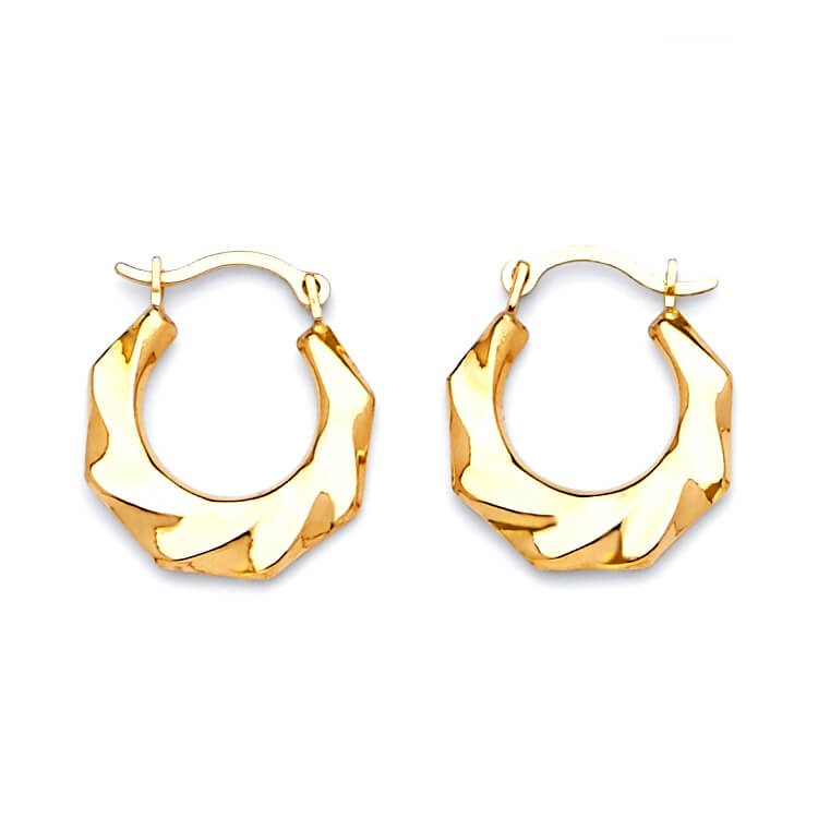 Scallop Hoop Earrings in 14K Gold