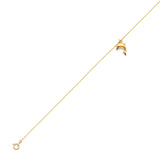 Adjustable Dolphin Charm Anklet in 14K Gold