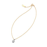 Adjustable Heart Charm Anklet in 14K Two Tone Gold