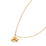 Adjustable Fish Charm Anklet in 14K Gold