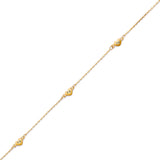 Adjustable Heart Link Anklet in 14K Gold