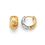 Huggie Earrings in 14K Two-Tone Gold