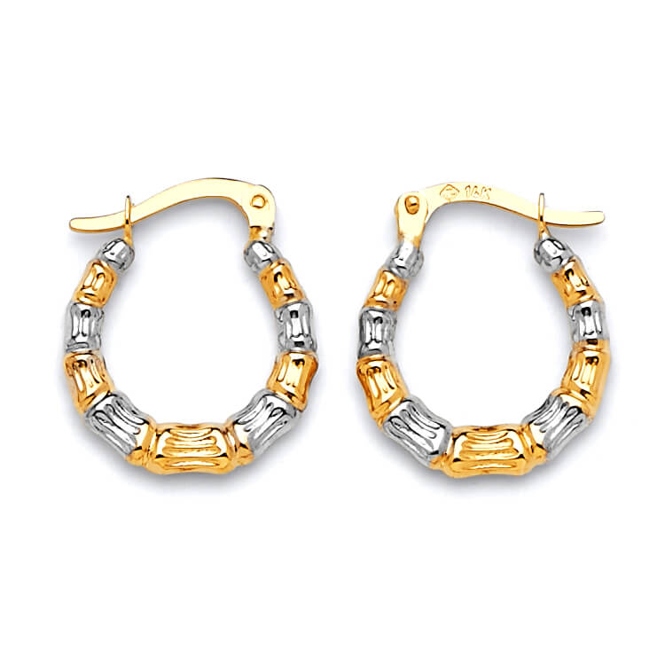 Scallop Hoop Earrings in 14K Gold