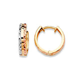 Huggie Earrings in 14K Tri-Color Gold
