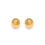 Gold Ball Stud Earrings in 14K Gold and Butterfly Backing