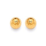 Gold Ball Stud Earrings in 14K Gold and Butterfly Backing