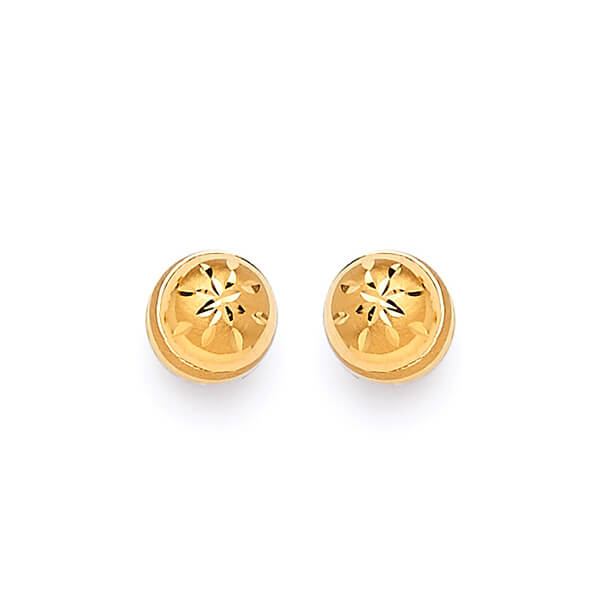 Gold Ball Stud Earrings in 14K Gold and Butterfly Backing
