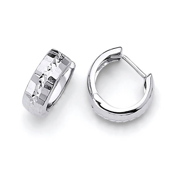 Huggie Earrings in 14K White Gold