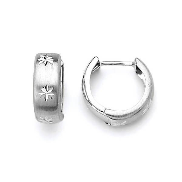 Huggie Earrings in 14K White Gold