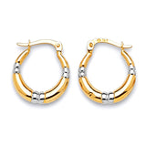 Scallop Hoop Earrings in 14K Two-Tone Gold